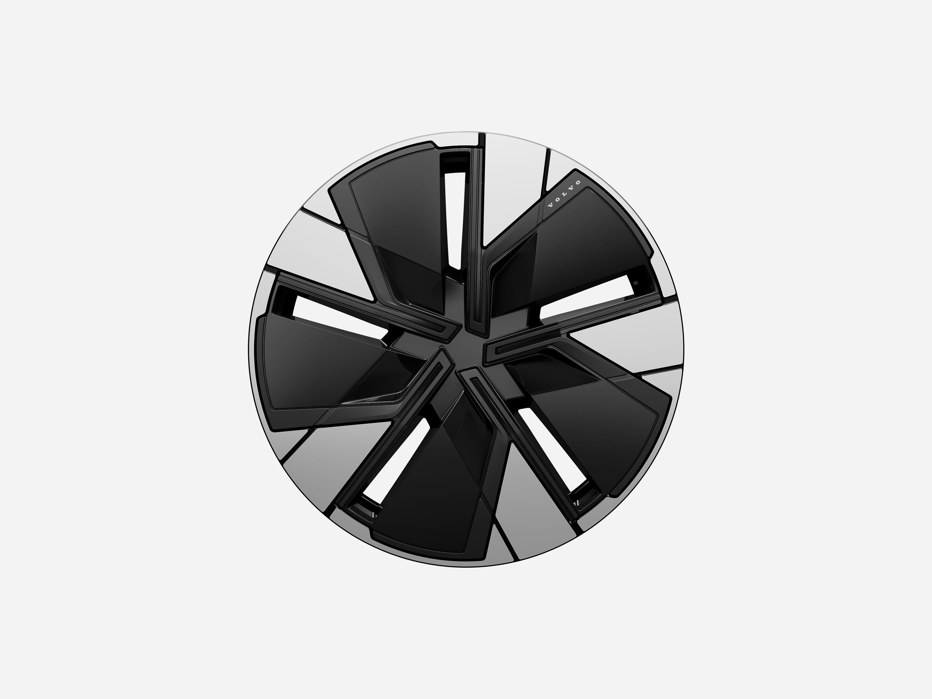 20" 5-spaaks glossy black/diamond cut