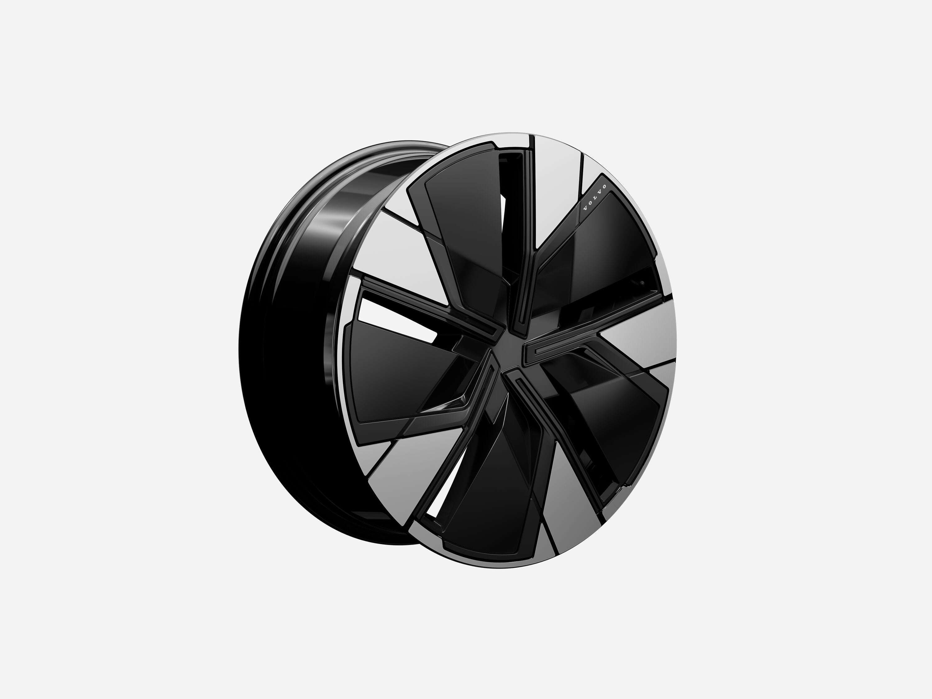 20" 5-spaaks glossy black/diamond cut