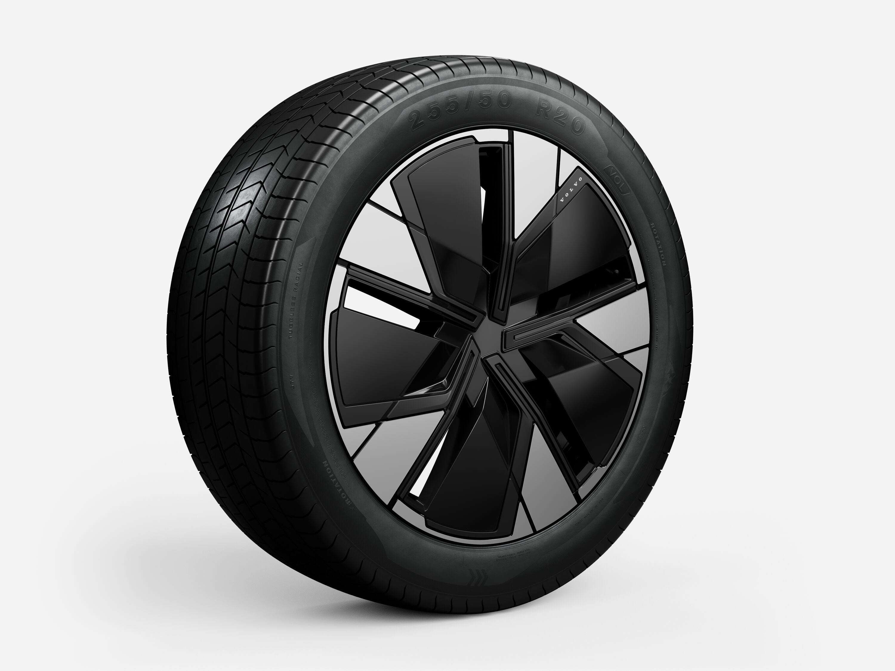 20" 5-spaaks glossy black/diamond cut